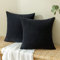 EMEMA Kordsamt Kissenbezug Dekorative Granulat Sofakissen Dekokissen Kissenbezüge Kissenhülle Couchkissen Überwurf Kissen Bezug Zierkissen für Couch Sofa Wohnzimmer 2er Set 40x40 cm Schwarz