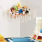 Hängeaufbewahrung Netz Kuscheltier Aufbewahrung - Stofftier Aufbewahrung Hängenetz Kinderzimmer Aufbewahrungsnetz mit 1 LED-Lichterkette, 3 Selbstklebenden Haken und 3 Nagelhaken