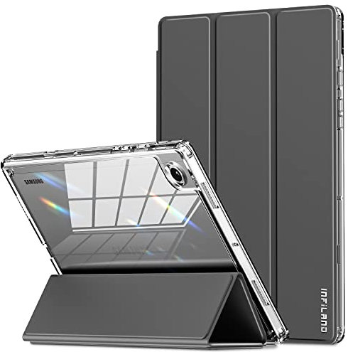 INFILAND Compatible con Galaxy Tab A8 10.5 Funda con Soporte Trasero Transparente Transparente HD para Samsung Galaxy Tab A8 10.5 2021 SM-X205 / 200 [Auto Wake/Sleep]