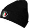 MOCSONE Strickmütze mit italienischer Flagge, für Damen und Herren, Strickmütze mit Bündchen, Acryl, für den täglichen Gebrauch, Schwarz, Einheitsgr��e