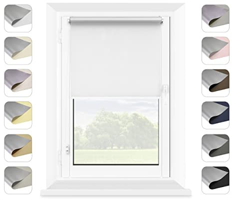 MARDOM Thermorollo - Rollo Ohne Bohren -Thermo Fenster Rollos für Innen - Modische Thermo Rollo - Stilvolle Rollo Innen Fenster (Weiß,115x150 cm (Stoffbreite: 111))