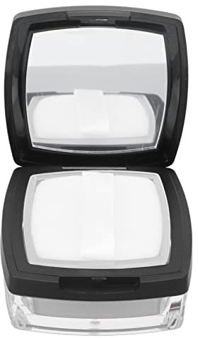 Sonew Leere Nachfüllbare Puderdose, Wiederverwendbare Leere Puderdose aus Kunststoff mit Spiegellöffel und Spiegel Cushion Foundation Case für lose Puder und Lidschatten