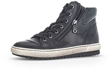 Gabor Damen Schnürstiefeletten, Frauen Schnürboots,Wechselfußbett,Stiefel,Bootee,Booties,halbstiefel,schwarz (Smoky),39 EU / 6 UK