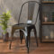 GGMMÖBEL California | Esszimmerstühle 2-er Set | Stuhl Sitzhöhe: 45 cm | Metall: Schwarz Matt | Essstühle | Stapelstuhl bis zu 15 | Restaurant, Cafe, Bar | Industrial Deko