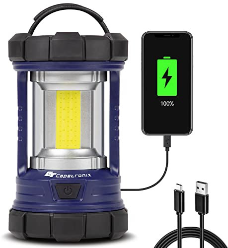 Campinglaterne, superhelle Campingbeleuchtung, 4400 mAh Powerbank & wiederaufladbare LED-Laterne, 5 Lichtmodi Laternen-Taschenlampe für Stromausfälle/Hurrikan/Notfälle (Marineblau)