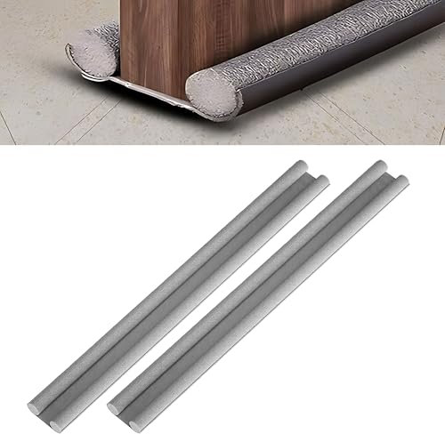 ADEPTNA 2 Pack Under Door Foam Double Draught Excluder - Soundproof Sweep Stopper Insulator Energy Saving Under Door Seal Draft