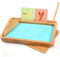 Montessori sandtablet Frühes Training Buchstaben und Zeichens pielzeug Holz Montessori Sandtisch Lerns pielzeug für Frühe motorische Entwicklung bei Kindern (blau)