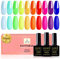 Yueshop Neon Rainbow Gel Nail Polish-10PCS Blue Pink Red Yellow Purple Rainbow Colors Popular Gel Nail Polish Set, Soak Off UV LED Lamp gel nail Varnish Manicure For Women Beauty(10x 8ml)