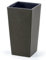 IMJ-Global Pot de fleurs carré Urbi Square ECO WOOD décoratif en plastique et 33 % bois d'intérieur extérieur 24 x 24 x 45 cm Café Design moderne 19 litres