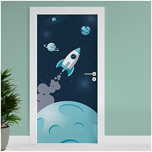 Finest Folia Türfolie 90x200 cm Türtapete Türposter Folie für Tür Wohnzimmer Kinderzimmer Küche Türaufkleber Bad Aufkleber selbstklebend TF04 (08 Weltall)