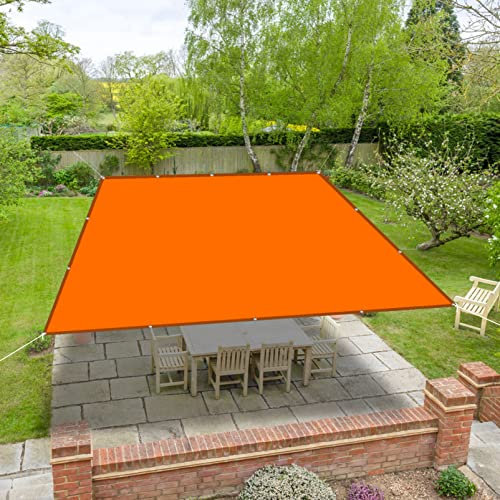 Voile d'ombrage Imperméable Rectangulaire 4 x 4.5 m Serres Filet Coupe-Vent Voile de Parasol Couverture d'ombrage extérieure pour Jardin Terrasse Camping, Orange