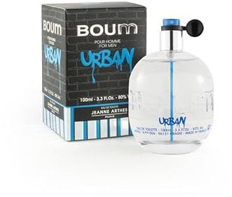 JEANNE ARTHES - Eau de Toilette Homme - Boum Urban - Floral & Fruité - Accords Marins & Patchouli - Fabriqué en France à Grasse - Cadeau homme - 100 ml