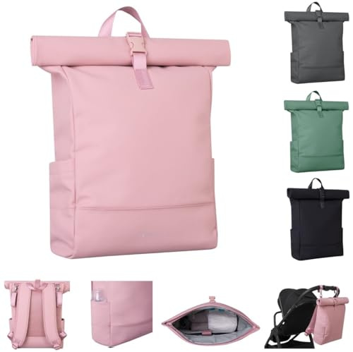 Kikkaboo Wickeltasche Jayden Rucksack Grifflänge einstellbar, Reißverschluss rosa