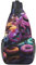 DRTGEDS Donuts Sling-Rucksack, Herren-Cross-Brusttasche, diagonal, Schultertasche für Outdoor-Reisen, Radfahren, Schwarz, Einheitsgröße, Kreuz-Brusttasche diagonal