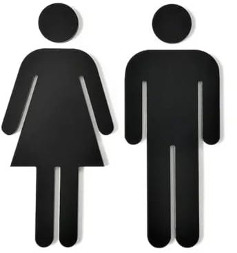 EIHI Acrilico WC Segno Targa Toilette Bagno Porta Targhetta Adesiva Segnaletica Simbolo Uomo e Donna Decorazione Domestica