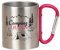 KAMACA Edelstahl Thermobecher Camping Tasse 200 ml mit Karabiner-Henkel Metall-Becher für Camping & Outdoor Wandern Trekking Campen Silber (Camping Queen)