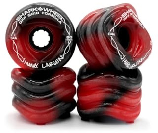 Shark Wheel 60mm 84a Skateboard Cruising Räder, California Roll Red/BlackSwirl, 4 RäderSet