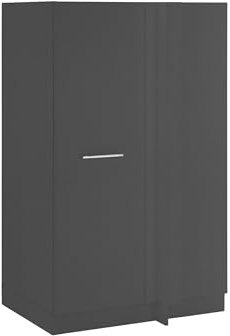 möbelando Eckschrank >LAUNDREEZY< in Anthrazit mit Stangengriff, 100x162x68 cm, höhenverstellbaren Sockelfüßen, Softclose-Tür, abschließbar, ideal für Staubsauger & Bügelbrett