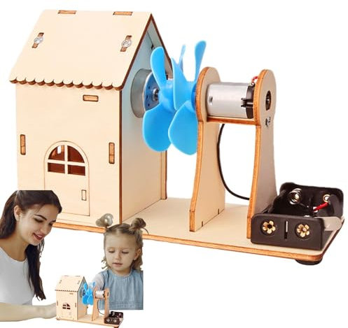 FVPKYUR Kit de Manualidades para generador de turbina eólica,Kit de generador de turbina eólica - Generador de Electricidad Kit Educativo de Ciencias de generación física - Generador de Viento