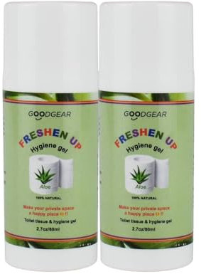 Goodgear Unisex Toilet roll and Intimate hygiene gel|160ml|Sports & outdoors moisturising cleanliness|Soothing Anti-itching Comfort|Create Flushable Wipes|pocket size 80ml per bottle (Aloe Vera)