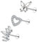 Besyvvin 3er Helix Lippenpiercing Stecker 6mm Chirurgenstahl Silber Piercing Tragus Cartilage Knorpel Stecker Schmetterling Blume