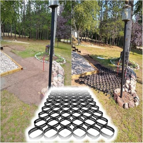 SAFWELAU Paddockplatten Kies-Geo-Bodengitter, Schlammkontrollgitter für Parkunterlage, Hangeinfahrten/Schlammkontrolle, Pflasternetz