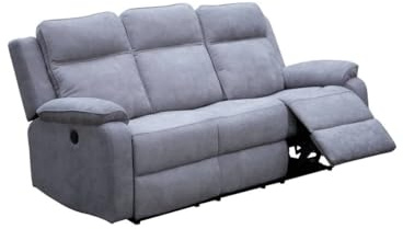 Shiito | Sofá 3 Plazas Relax Eléctrico | Descanso y Comodidad garantizados | Modelo Bahamas - Gris | 102 x 95 x 204 cm