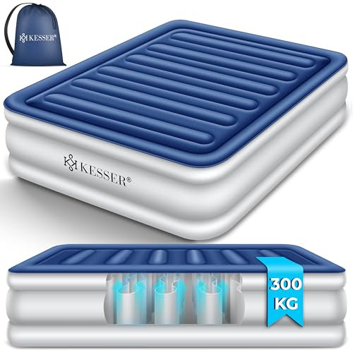 KESSER® Aufblasbare Matratze Luftbett Selbstaufblasend Gästebett mit eingebauter elektrischer Pumpe, Luftmatratze für Camping oder Heimgebrauch Mit Tasche, geeignet für 2 Person - 203 x 152,5 x 51cm