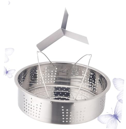 Holibanna Vaporera De Acero Inoxidable Con Doble Mango y Separador Estante Sanitario Para Cocina Al Vapor Eléctrica Capacidad Amplia Para Múltiples Alimentos