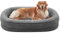 Pawk Orthopädisches Hundebett Grosse Hunde, Vierseitiges Nackenrolle Kissen Hundebett Orthopädisch, Memory Foam Hundebetten Wasserdicht rutschfest, Hundekorb Abnehmbar und Waschbar, Gray
