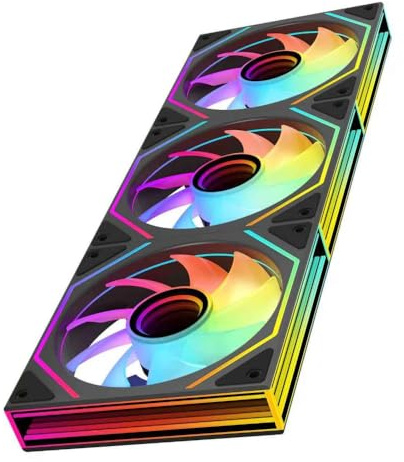 TZMRIT PRISM 6MAX Infinite Mirror ARGB Ventola PC con controllo PWM ed effetto ARGB, specchio infinito a tre lati (BK-X3)