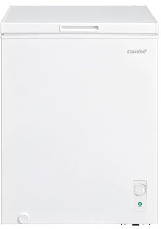 COMFEE' RCC146WH2UK(E) 143L Freestanding Chest Freezer with Digital Temperature Control, 4 Star Freezer Rating, Suitable for Outbuildings, Garages and Sheds, White