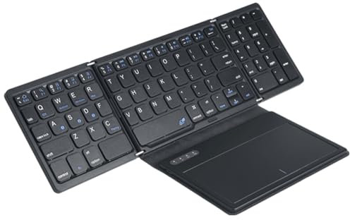Knoruley Tastiera Bluetooth Pieghevole con Touchpad, Tastiera Pieghevole Tascabile per Laptop, Tablet, Tastiera Wireless Ricaricabile