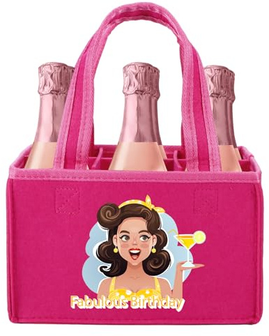 UV STYLISH Lustige Flaschentasche Handtasche 6 Flaschen Tragetasche Feierabend | Feierabend Getränketasche für Bier, Sekt, Prosecco & Sprudel