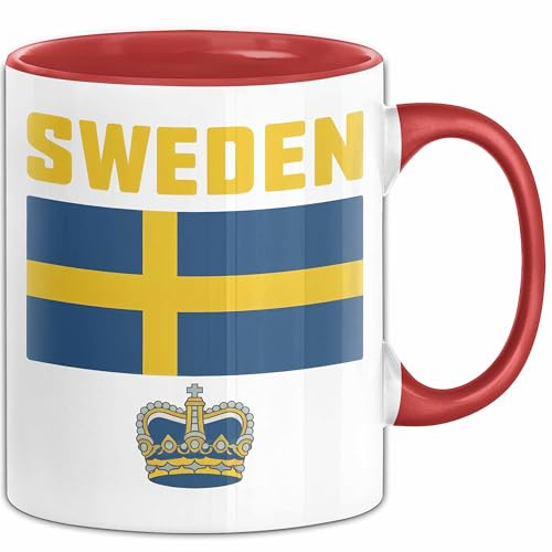 Schweden Skandinavien Schwedisch Tasse Geschenk Lustige Geschenkidee Spruch (Rot)