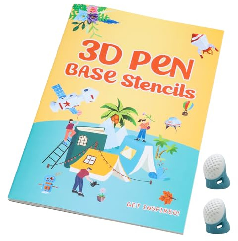 3D-Druck-Zeichenbuch, 3D-Malerei-Graffiti-Schablonen mit 65 lebendigen Mustern, Wiederverwendbare Vorlage mit einer transparenten PVC-Platte für 3D Stift Kinder DIY GeschenkPainting Graffiti Template