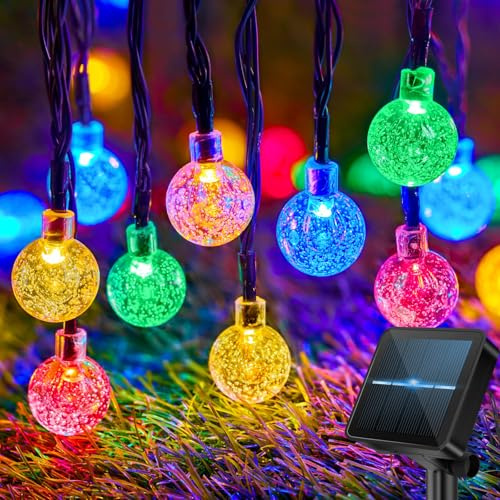 60LED 6M/20FT Solar Lights Outdoor Garden - 8 Modes & 8H Timer | Solar String Lights Outside Waterproof for Garden, Patio, Yard, Camping, Wedding(Multi-Color)