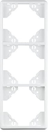 jarolift System JS1 3-fach Rahmen, für jarolift Unterputz Wippschalter und Wipptaster, Montage Senkrecht, 80 x 224 x 10 mm (B x H x T), Weiß