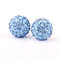 Kim Johanson Damen Ohrringe Shamballa Hellblau aus 925 Sterling Silber mit Zirkonia Steinchen besetzt inkl. Schmuckbeutel