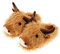 Aroma Home Shoes Unisex Highland Cow Hausschuhe mit offenem Rücken, braun, Medium