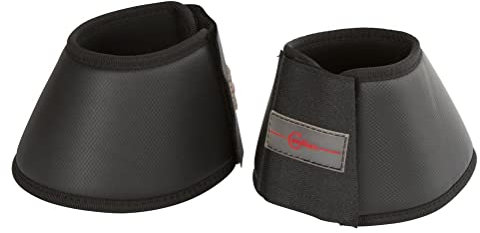 Kerbl Hufglocken Protecto (Größe Cob, Farbe schwarz, Innenfutter aus Kautschuk, stabiler doppelter Klettverschluss) 320135