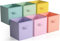 Sorbus 11 Inch Fabric Storage Cubes - Sturdy Collapsible Bins with Handle - 6 Foldable Baskets for Organizing Clothes, Toys, Books - Multi Colored Storage Baskets for Shelves, Kids Room, Closets