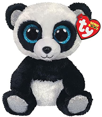 Ty - Beanie Boo's - Peluche Bamboo le Panda, TY36327, Noir / Blanc, 15 cm