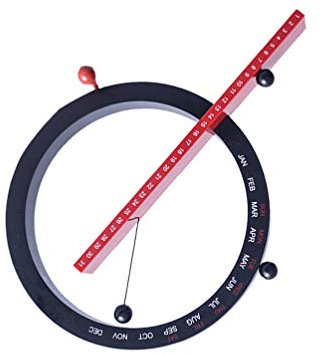 Jahreskalender Kreativer Magnetischer Kalender Kalender Magnet Tischkalender Handschalter Woche Tag Calenda Dekoration für Zimmer (Schwarz Rot) Ständiger Kalender Tischkalender 2019