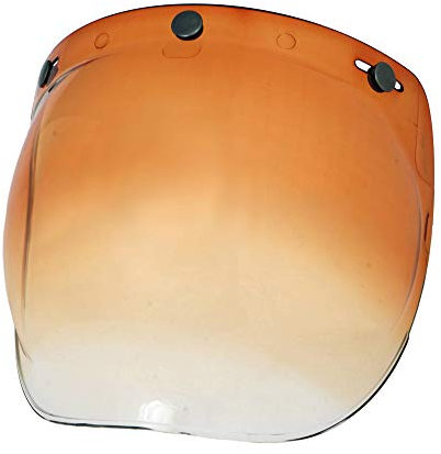FK VISORS Visiera Vintage Bubble a 3 Bottoni, Arancio/Trasparente
