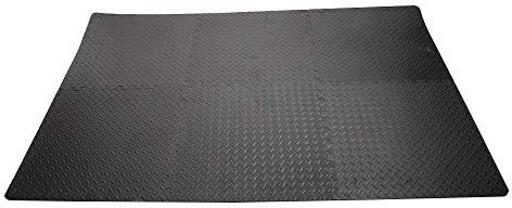 Tapis de Protection de Sol 63 * 63cm, Tapis de Sport Fitness en Mousse EVA, Dalle Mousse 12mm d’épaisseur pour Sol de Salle de Sport de Cuisine de Garage - Isolation Contre Coups, Bruits