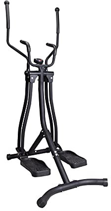 PUCHIKA Crosstrainer für Zuhause, Crosswalker, Air-Walker mit LCD Display, für jedes Alter geeignet, vertikale & horizontale Schwingbewegung, bis 150kg, Faltbare Aufbewahrung, Heimfitness, Schwarz