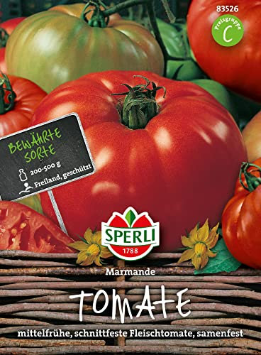 83526 Sperli Premium Tomaten Samen Marmande | Fleischtomaten Samen | Tomatensamen Ochsenherz | Tomatensamen | Tomatensamen alte Sorten Freiland | Tomatensamen Resistent | Ochsenherz Tomatensamen