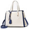 NICOLE & DORIS Handtasche Damen Elegant Handtaschen Kontrastfarben Schultertasche Frauen Umhängetasche Shopper Tote Henkeltasche mit Anhänger Weiß