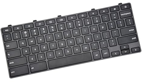 E-USZeeGaa US Keyboard for Dell Chromebook 3100 5190 Laptop Without Backlight Black keycap Gray Frame